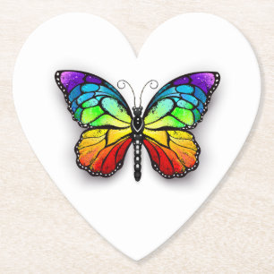Monarch van regenboogvlinders kartonnen onderzetters