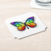 Monarch van regenboogvlinders kartonnen onderzetters (Gekanteld)