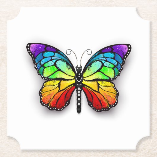 Monarch van regenboogvlinders kartonnen onderzetters (Voorkant)