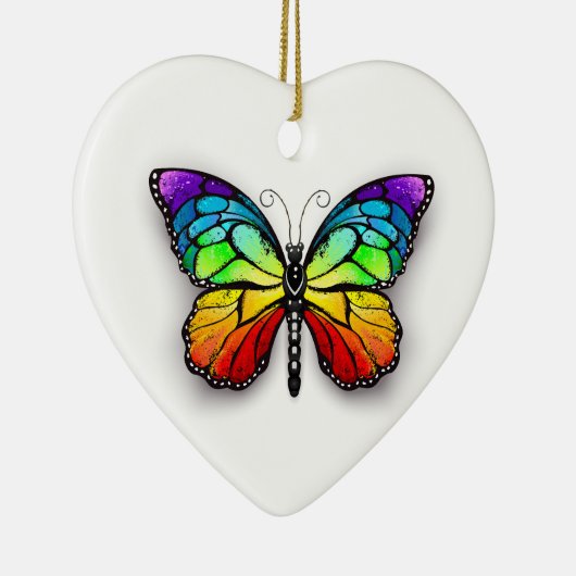 Monarch van regenboogvlinders keramisch ornament (Rechts)