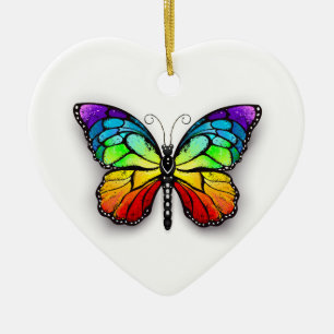 Monarch van regenboogvlinders keramisch ornament