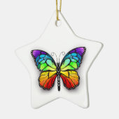 Monarch van regenboogvlinders keramisch ornament (Links)