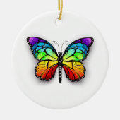 Monarch van regenboogvlinders keramisch ornament (Voorkant)