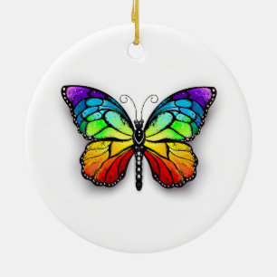 Monarch van regenboogvlinders keramisch ornament
