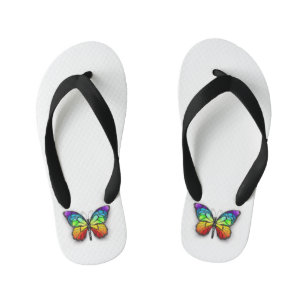 Monarch van regenboogvlinders kinder teenslippers
