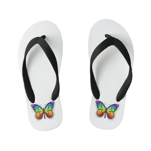 Monarch van regenboogvlinders kinder teenslippers (Voetbed)