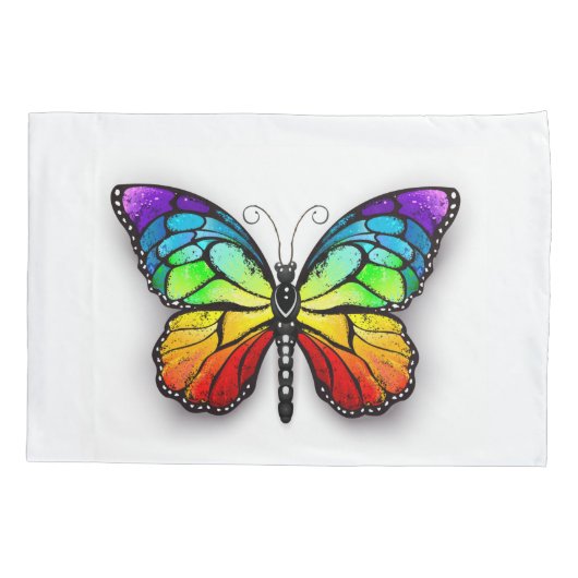 Monarch van regenboogvlinders kussensloop (Achterkant-Links)