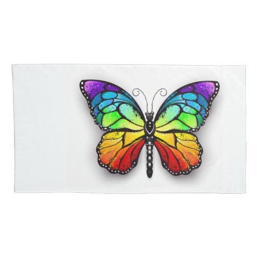 Monarch van regenboogvlinders kussensloop (Achterkant-Rechts)