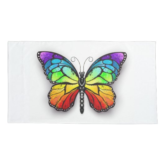 Monarch van regenboogvlinders kussensloop (Achterkant-Links)