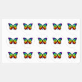 Monarch van regenboogvlinders labels (Vel)
