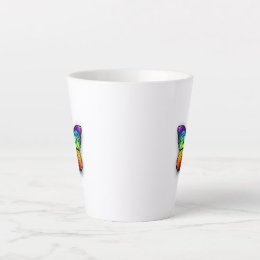 Monarch van regenboogvlinders latte mok (Voorkant)
