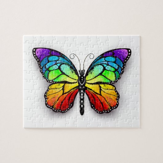 Monarch van regenboogvlinders legpuzzel (Horizontaal)