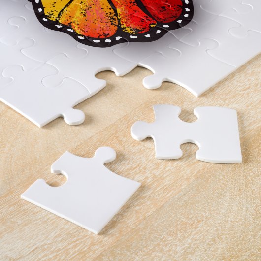 Monarch van regenboogvlinders legpuzzel (Zijkant)