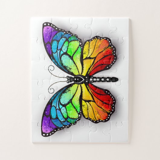 Monarch van regenboogvlinders legpuzzel (Verticaal)
