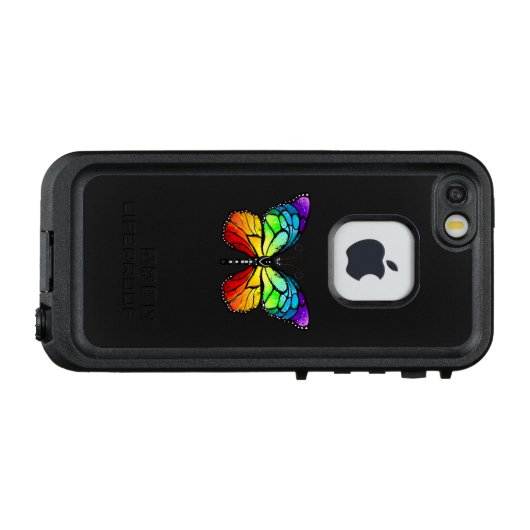 Monarch van regenboogvlinders LifeProof iPhone hoesje (Achterkant (horizontaal))