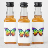 Monarch van regenboogvlinders likeurfles etiket (Flessen)