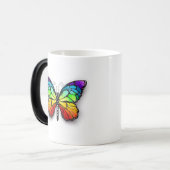 Monarch van regenboogvlinders magische mok (Voorkant links)