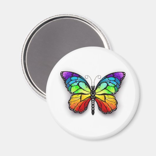 Monarch van regenboogvlinders magneet (Voorkant / Achterkant)