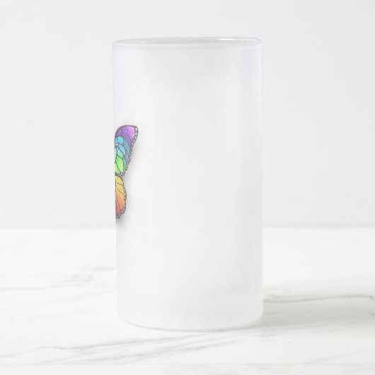 Monarch van regenboogvlinders matglas bierpul (Center)