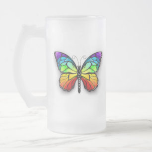 Monarch van regenboogvlinders matglas bierpul