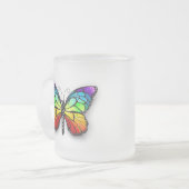 Monarch van regenboogvlinders matglas koffiemok (Voorkant links)