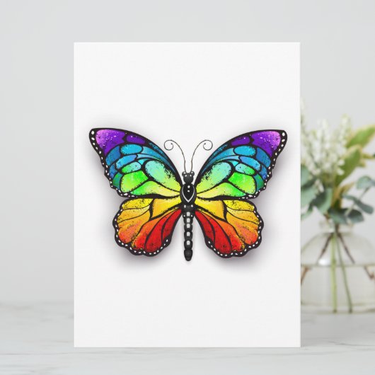 Monarch van regenboogvlinders menu (Staand voorkant)