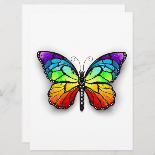 Monarch van regenboogvlinders menu (Voorkant / Achterkant)