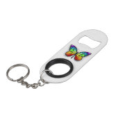 Monarch van regenboogvlinders mini flessenopener (Voorkant Gekanteld)