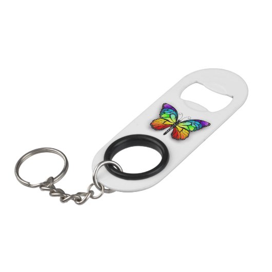 Monarch van regenboogvlinders mini flessenopener (Voorkant Gekanteld)