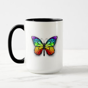 Monarch van regenboogvlinders mok