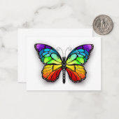 Monarch van regenboogvlinders notitiekaartje (Voorkant / Achterkant in situ)