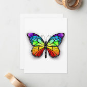 Monarch van regenboogvlinders notitiekaartje (Voorkant / Achterkant in situ)