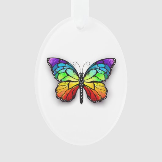 Monarch van regenboogvlinders ornament (voorkant)
