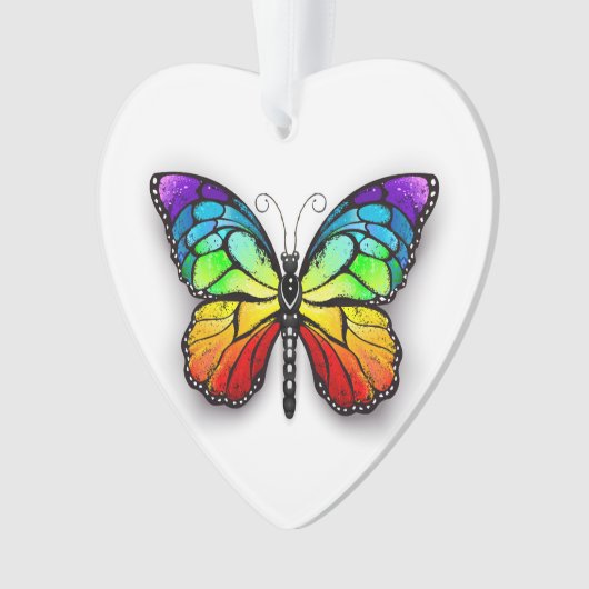 Monarch van regenboogvlinders ornament (voorkant)