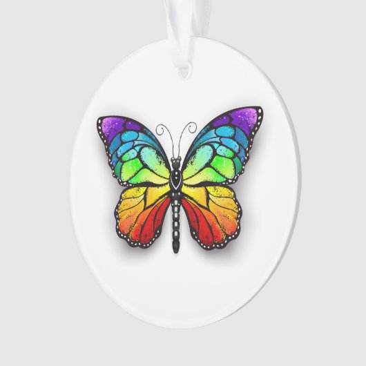 Monarch van regenboogvlinders ornament (voorkant)