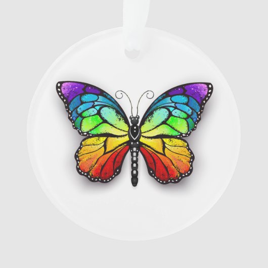 Monarch van regenboogvlinders ornament (voorkant)
