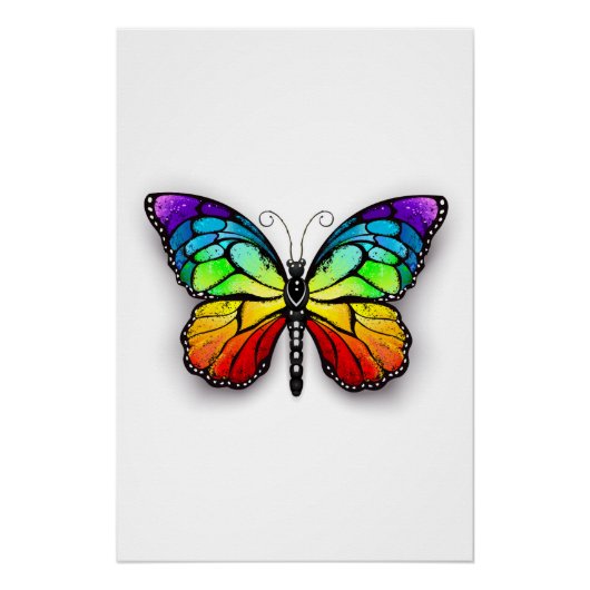 Monarch van regenboogvlinders perfect poster (Voorkant)