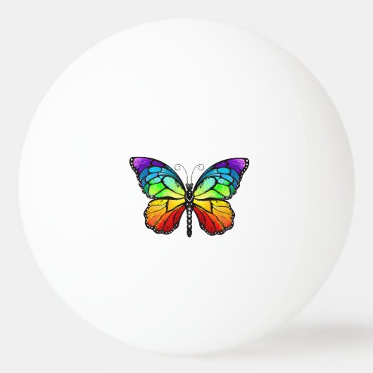 Monarch van regenboogvlinders pingpongbal (Voorkant)