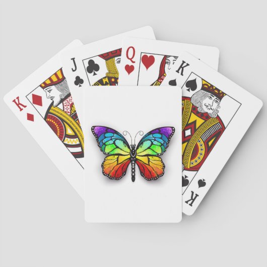 Monarch van regenboogvlinders pokerkaarten (Achterkant)