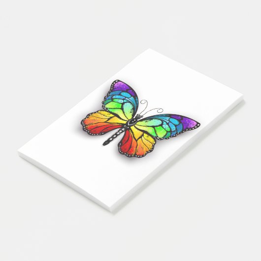Monarch van regenboogvlinders post-it® notes (Schuin)