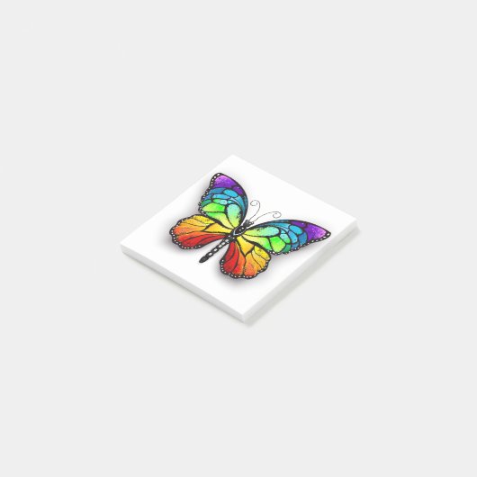 Monarch van regenboogvlinders post-it® notes (Schuin)
