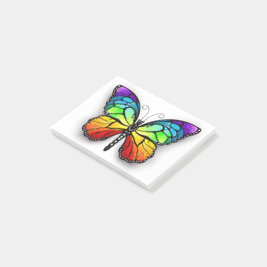 Monarch van regenboogvlinders post-it® notes (Schuin)