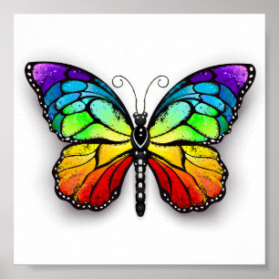 Monarch van regenboogvlinders poster