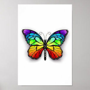 Monarch van regenboogvlinders poster