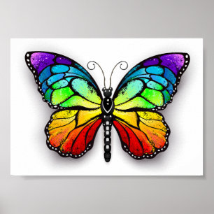 Monarch van regenboogvlinders poster