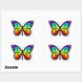 Monarch van regenboogvlinders rechthoekige sticker (Vel)