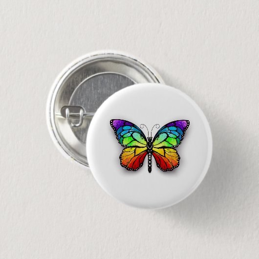 Monarch van regenboogvlinders ronde button 3,2 cm (Voorkant /achterkant)