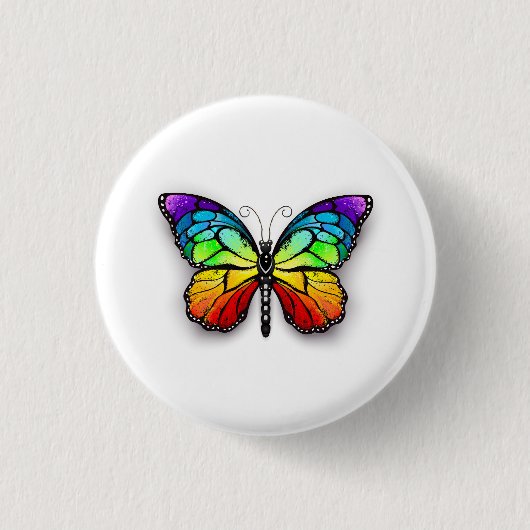Monarch van regenboogvlinders ronde button 3,2 cm (Voorkant)