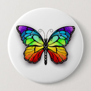 Monarch van regenboogvlinders ronde button 4,0 cm