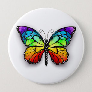 Monarch van regenboogvlinders ronde button 4,0 cm